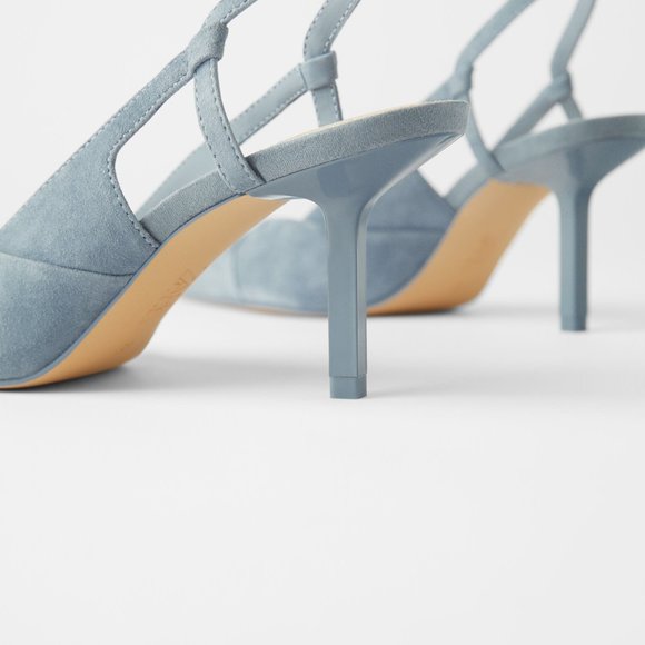 Zara Suede Slingback Heels - Picture 3 of 4
